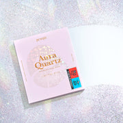ProtoClinical k-beauty PETITFEE Aura Quartz Hydrogel Face Mask Crystal Rose 30g X 5ea single soft pink face mask pouch centered on a pale blue background with soft cream side shading