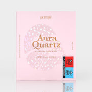 ProtoClinical k-beauty PETITFEE Aura Quartz Hydrogel Face Mask Crystal Rose 30g X 5ea single pink face mask pouch centered upright on a pale blue background