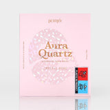 ProtoClinical k-beauty PETITFEE Aura Quartz Hydrogel Face Mask Crystal Rose 30g X 5ea single pink face mask pouch centered upright on a pale blue background