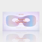 ProtoClinical k-beauty PETITFEE Aura Quartz Hydrogel Eye Zone Mask 9g X 5ea single blue and lavender eye zone mask package centered on a pale background