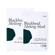ProtoClinical k-beauty PETITFEE Blackhead Melting Mask 2.5ml X 5ea with multiple slim pale blue pouches arranged side by side on a white background