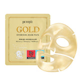 ProtoClinical k-beauty PETITFEE Gold Hydrogel Mask Pack 32g X 5ea single gold face mask pouch centered upright on a clean light background