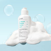 ProtoClinical k-beauty PETITFEE BETA-GLUCAN Enzyme Powder Wash 80g single powder wash package centered on a clean white background.