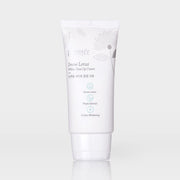 ProtoClinical k-beauty PETITFEE Snow Lotus White Tone Up Cream 50ml single pale blue and white package with a darker gray top, centered on a white background