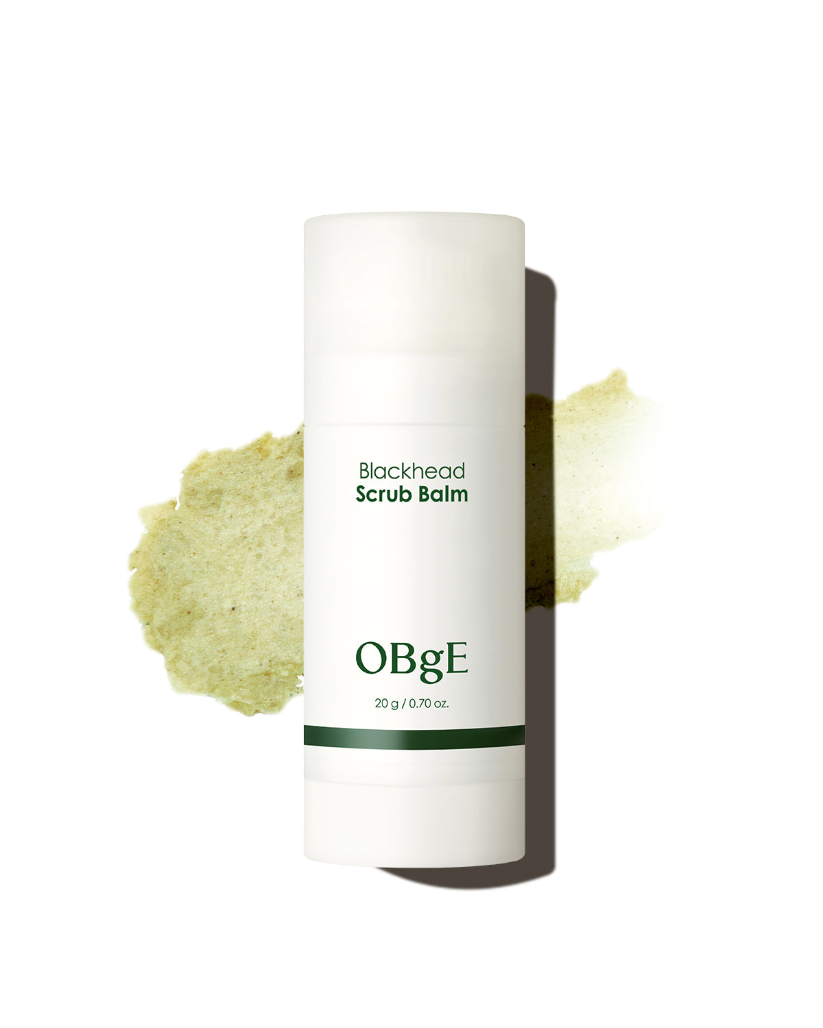 ProtoClinical k-beauty OBgE Blackhead Scrub Balm 20g single angled beige scrub balm packaging on a light background.