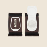 ProtoClinical k-beauty OBgE One Step Pore Cleansing Sheet 135g/32ea two dark brown cleansing sheet packs shown closed and open with a white flip lid on a light beige background
