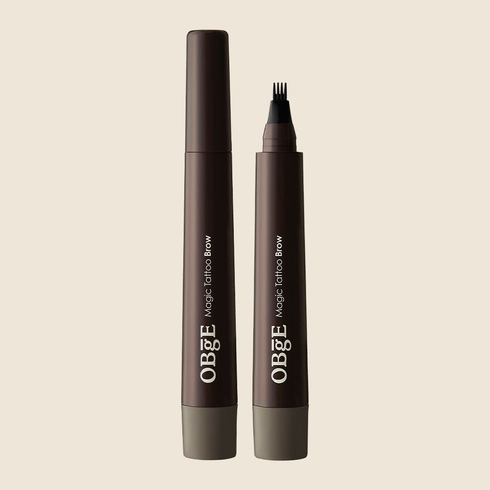 ProtoClinical k-beauty OBgE Magic Tattoo Brow 2ml #Natural Gray single dark brow pen standing upright with pale side shading on a light background