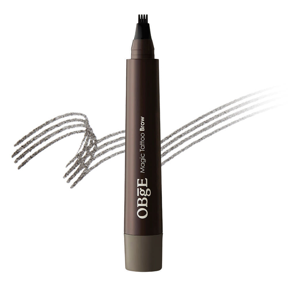ProtoClinical k-beauty OBgE Magic Tattoo Brow 2ml #Natural Gray multiple slim brow pen views side by side with a darker center pen on a light background