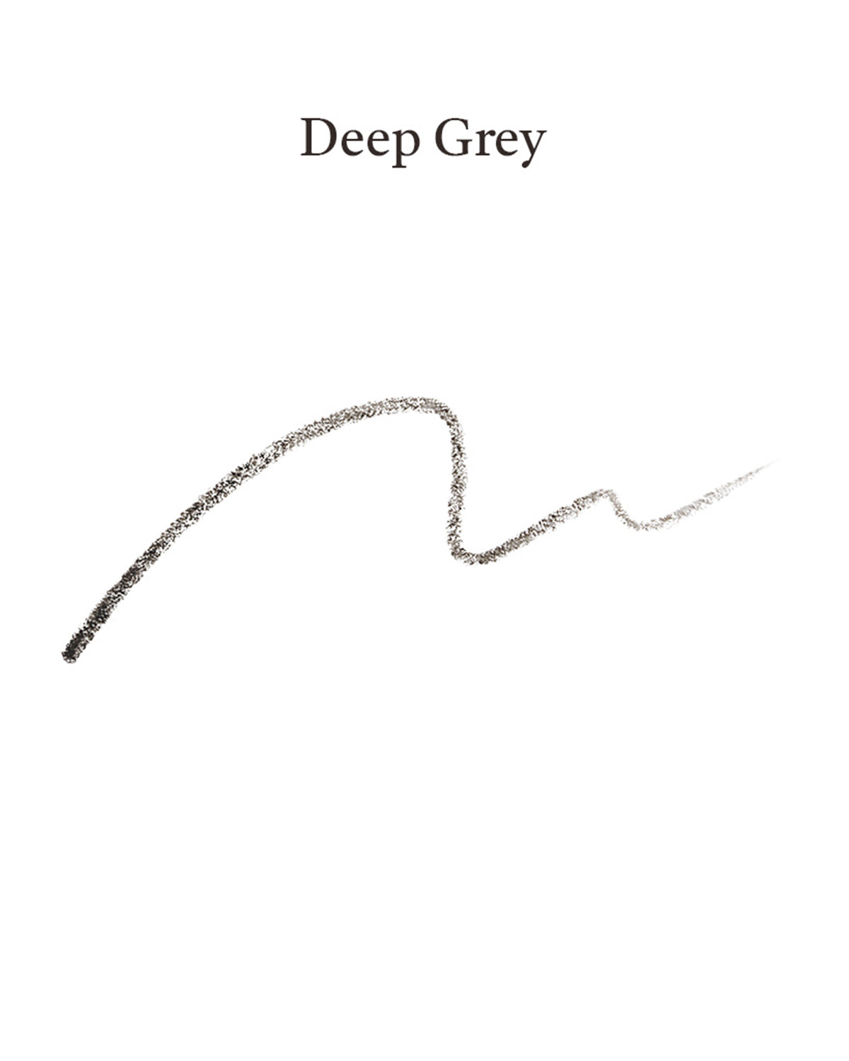 ProtoClinical k-beauty OBgE Easy Pencil Brow 0.08g (2colors) Deep Grey shade card with a single curved gray brow-pencil swatch on an off-white background