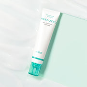 ProtoClinical k-beauty OBgE Pore Zero Oil Control Lotion 70ml single pale aqua lotion bottle with a darker gray base centered on a white background with soft pink side accents