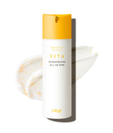 ProtoClinical k-beauty OBgE Vita Brightening All In One 150ml single beige bottle centered on a white background with pale blue side accents