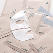 ProtoClinical k-beauty THOME Smart Veil Glow Sealer Mask 0.1g X 6ea product packaging on a pale green background.