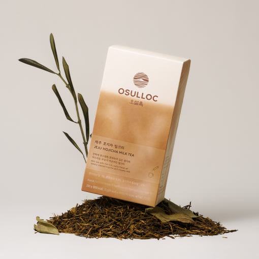 OSULLOC Jeju Hojicha Milk Tea 10-stick package detail