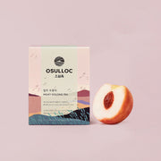 ProtoClinical k-beauty peach beauty product detail on an off-white background.