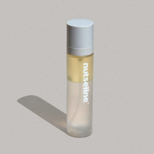ProtoClinical k-beauty pale vertical beauty product silhouette with soft blue side accents on a light background.