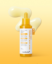 Medicube Kojic Acid Turmeric Peel Shot 80 ml product and cream-to-oil texture detail.