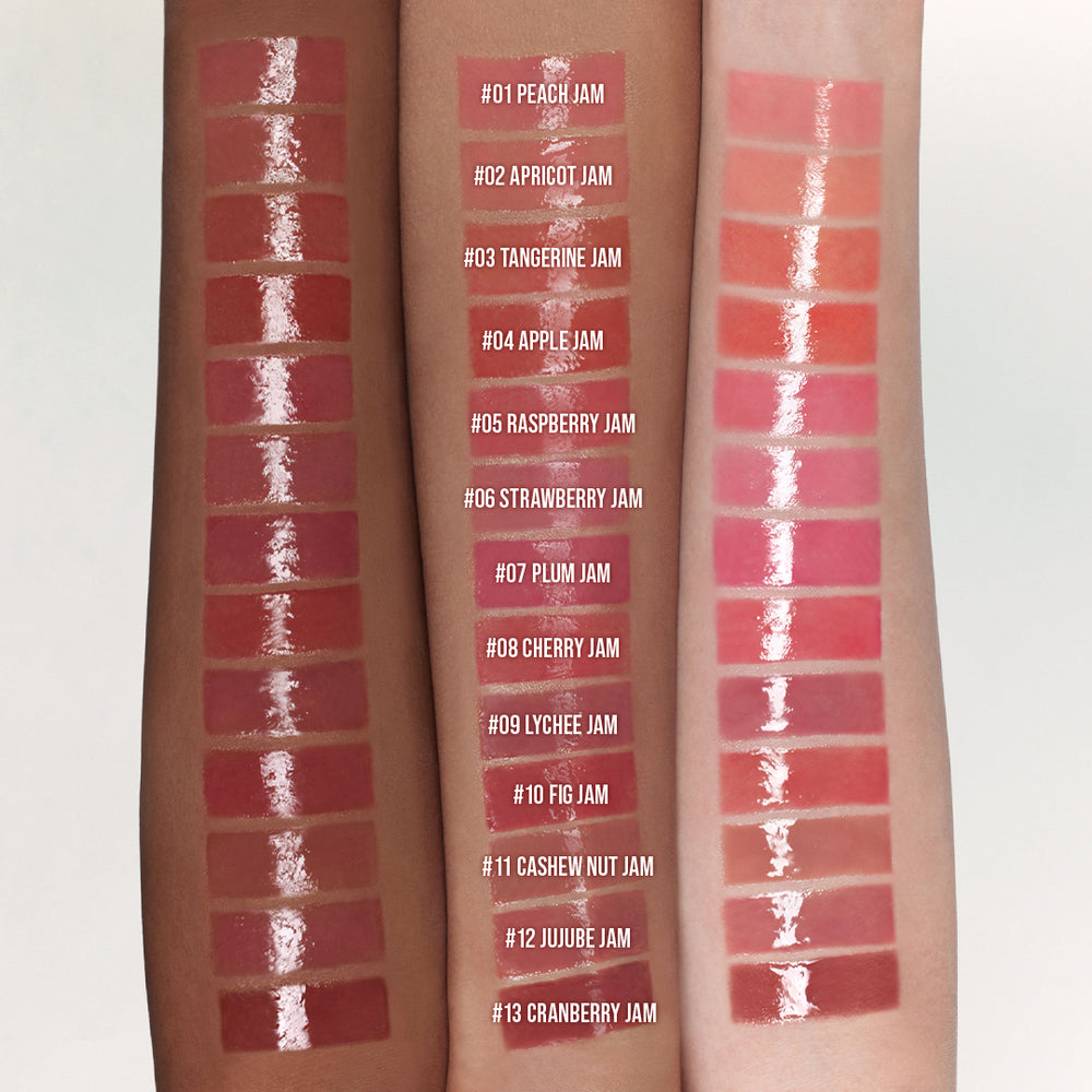 ProtoClinical k-beauty dasique Fruity Lip Jam 4g #04 Apple Jam displayed as a deeper apple pink jar-style packshot with pale side margins