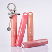 ProtoClinical k-beauty CLIO Glaze Lip Serum Keyring Set 8g (4colors) boxed lip serum keyring set packaging in warm neutral tones on a light background