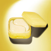 ProtoClinical k-beauty MEDIHEAL: Collagen Capsule Patch Vitamin C 103g/ (60Units) single bright yellow eye patch package with a darker lower band on a pale yellow background