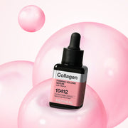 ProtoClinical k-beauty MEDIHEAL Collagen Firming Volume Serum with Retinol 40ml single upright mauve serum bottle centered on a pale pink and white background