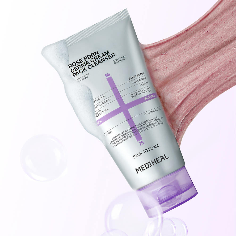 ProtoClinical k-beauty MEDIHEAL Rose PDRN Derma Cream Pack Cleanser 50ml square product image with visible packaging and branding details on a light background