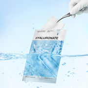ProtoClinical k-beauty MEDIHEAL Essential Mask Hyaluronate 24ml X 10ea single blue mask pouch centered upright on a light blue background