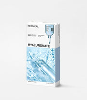 ProtoClinical k-beauty MEDIHEAL Essential Mask Hyaluronate 24ml X 10ea single blue mask pouch centered upright on a pale background