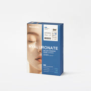 ProtoClinical k-beauty MEDIHEAL Hyaluronate Bio Seconderm Mask Deep Moisturizing (Ampoule 4ml + Mask 23ml) X 10ea single blue gray mask pouch centered upright on a pale background