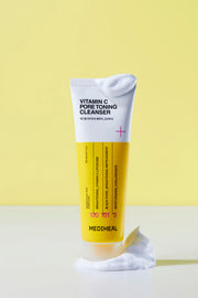 MEDIHEAL Vitamin C Pore Toning Cleanser 120ml by ProtoClinical shown in a square product image with visible packaging details on a light background for a k-beauty skincare routine.