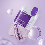 ProtoClinical k-beauty MEDIHEAL Derma Ampoule Mask H.P.A 26ml X 10ea single lavender mask pouch centered upright on a pale mint background