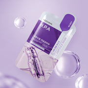 ProtoClinical k-beauty MEDIHEAL Derma Ampoule Mask H.P.A 26ml X 10ea single lavender mask pouch centered upright on a pale mint background