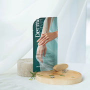 ProtoClinical k-beauty MEDIHEAL Derma Layer Hand Mask 14ml X 5ea single olive hand mask pack standing upright on a pale blue and cream background