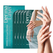 ProtoClinical k-beauty MEDIHEAL Derma Layer Hand Mask 14ml X 5ea single olive hand mask pack standing upright on a clean white background