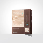 ProtoClinical k-beauty MEDIHEAL Derma Seal Mask Retinol Collagen 28ml X 10ea shown with one mask pouch beside a matching product box on a pale blue background
