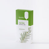 ProtoClinical k-beauty MEDIHEAL Teatree Impact In Balancing Mask 24ml X 10ea single mask pouch centered upright with a small label panel on a pale background
