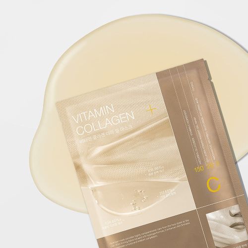 ProtoClinical k-beauty MEDIHEAL Derma Seal Mask Vitamin Collagen 28ml X 10ea shown with one mask pouch beside a matching product box on a pale background