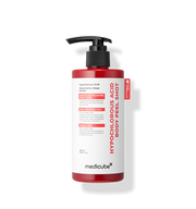 ProtoClinical k-beauty MEDICUBE: Hypochlorous Acid Body Peel Shot (280ml) shown as a single upright red bottle with a white label on a plain background