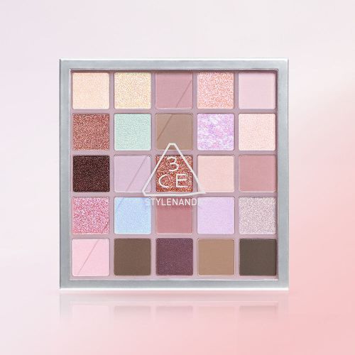 ProtoClinical k-beauty soft lavender beauty graphic with a warm peach center on a light background.