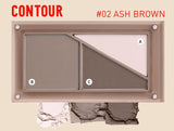 ProtoClinical k-beauty grouped warm brown beauty product silhouettes with pale aqua accents on a light background.