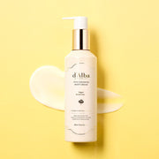 ProtoClinical k-beauty warm yellow beauty product packaging with a dark vertical center on a light background.