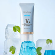 ProtoClinical k-beauty pale blue beauty bottle silhouette on a light aqua background.