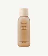 ProtoClinical k-beauty TONYMOLY Black Tea Intense Repair Toner 200ml single tall beige toner bottle centered on a pale blue and white background