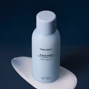 ProtoClinical k-beauty TONYMOLY Azulene Anti Blemish Lotion 200ml single upright pale blue lotion bottle centered on a deep navy background.