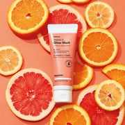 ProtoClinical k-beauty Hanskin Vitamin C Glow Mask 70ml square mask packaging graphic with warm yellow and white tones on a light background