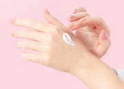 ProtoClinical k-beauty Hanskin Real Complexion Hyaluron Moisture Cream 50ml in a single light-toned cream jar, right-aligned on a soft pink background