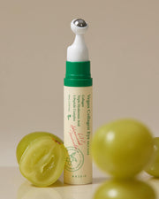 ProtoClinical k-beauty AXIS-Y Vegan Collagen Eye Serum 10ml milky white serum texture pouring into a glossy swirl with pale aqua reflections in a close-up view