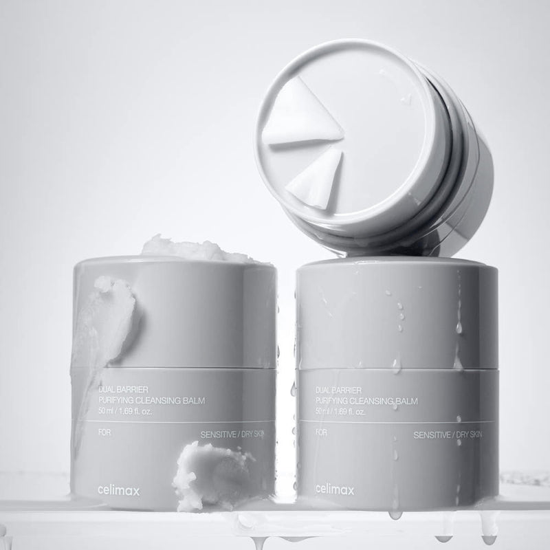 ProtoClinical k-beauty two slim gray skincare bottles on a light background.