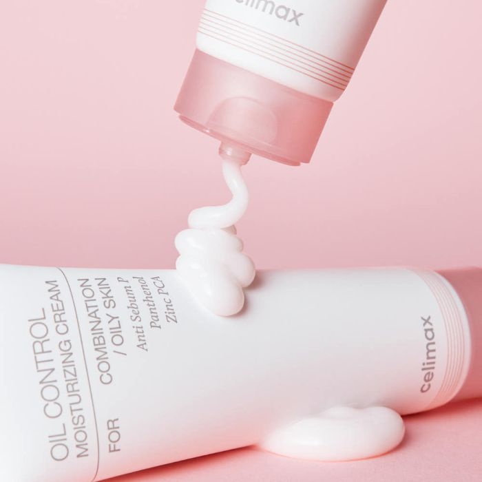 ProtoClinical k-beauty celimax Oil Control Moisturizing Cream 80ml shown as a single upright cream tube centered on a clean white background