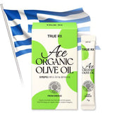 ProtoClinical k-beauty [TRUE RX] ACE Organic Olive Oil 100% 7g X 14ea as a single green and yellow rectangular package centered on a white background with pale side shading