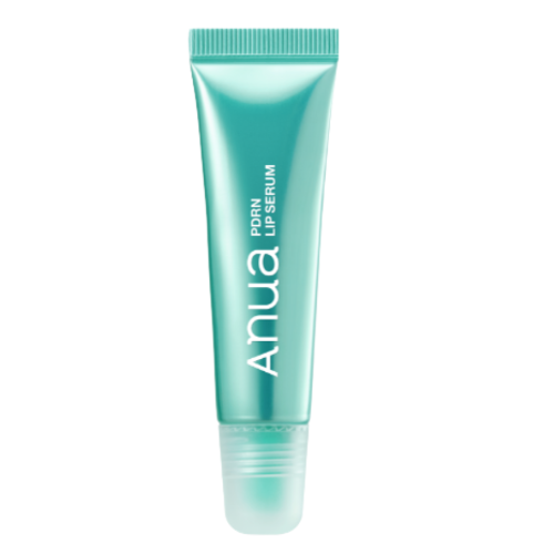 ProtoClinical k-beauty Anua PDRN Lip Serum 10ml single upright turquoise lip serum tube centered on a pale background